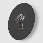 Lustiges Pointer-Shirt Pointer-Mama Papa Hunde-Lie Große Wanduhr (Winkel)