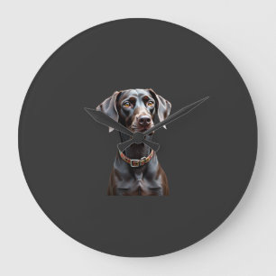 Lustiges Pointer-Shirt Pointer-Mama Papa Hunde-Lie Große Wanduhr