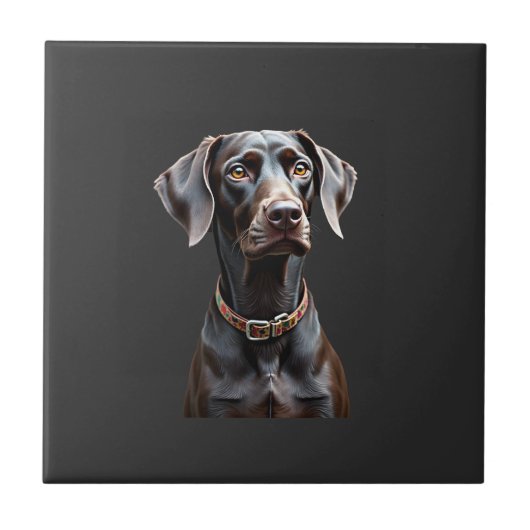 Lustiges Pointer-Shirt Pointer-Mama Papa-Hundelieb Fliese (Vorderseite)