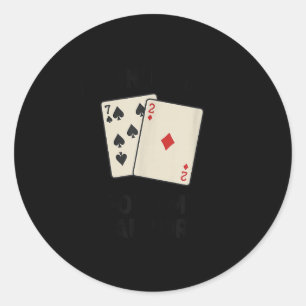 Lustiges Poker, ich falte nicht einmal meine Wäsch Runder Aufkleber