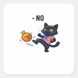 Lustiges politisches Meme ohne Katzen-Design Quadratischer Aufkleber