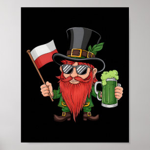 Lustiges polnisches St. Patrick's Day Polen-Flagge Poster