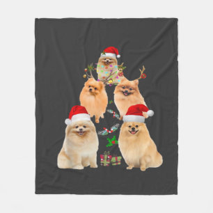 Lustiges Pomeranian-Weihnachtsbaum-Dekor-Ornament  Fleecedecke