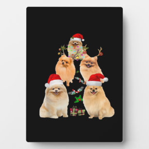 Lustiges Pomeranian-Weihnachtsbaum-Dekor-Ornament Fotoplatte