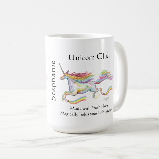 Lustiges Pony des Unicorn-Kleberpferdeniedlichen Kaffeetasse (VorderseiteRechts)