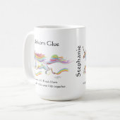 Lustiges Pony des Unicorn-Kleberpferdeniedlichen Kaffeetasse (Vorderseite Links)