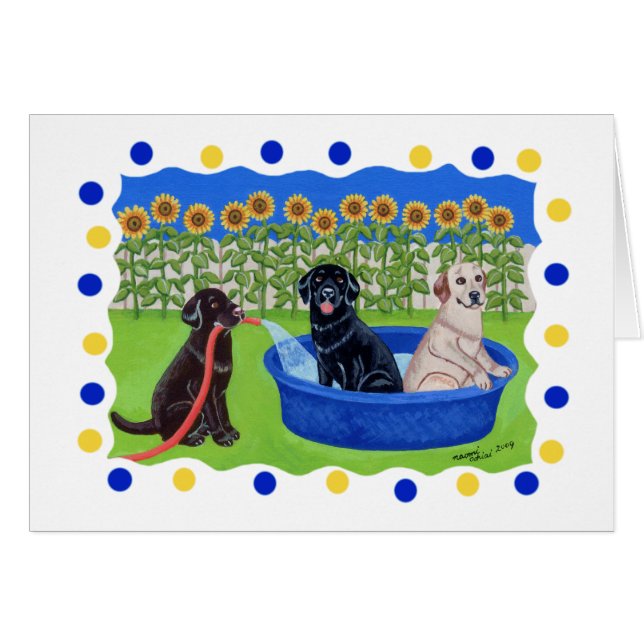 Lustiges Pool-Party Labradors (Vorderseite (Horizontal))