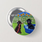 Lustiges Pool-Party Labradors Button (Vorne & Hinten)