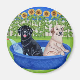 Lustiges Pool-Party Labradors Magnet