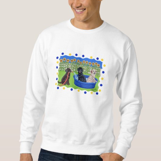 Lustiges Pool-Party Labradors Sweatshirt (Vorderseite)