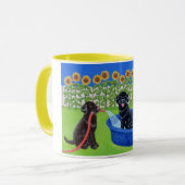 Lustiges Pool-Party Labradors Tasse (Vorderseite Links)