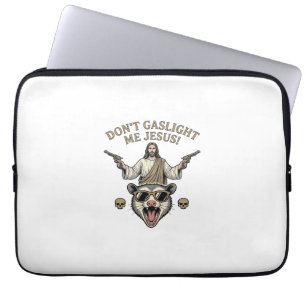 Lustiges Possum Jesus Vintage Gravur Shirt Design_ Laptopschutzhülle