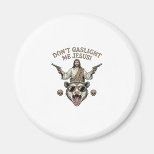 Lustiges Possum Jesus Vintage Gravur Shirt Design_ Magnet