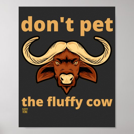 lustiges Poster "FLUFFY COW" (Vorne)