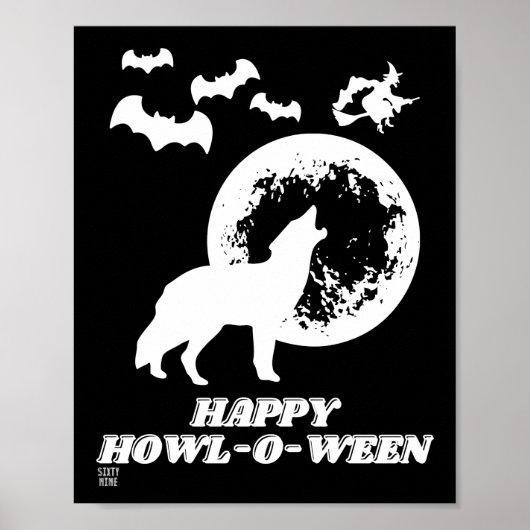 lustiges Poster "HAPPY HOWL-O-WEEN 2" (Vorne)
