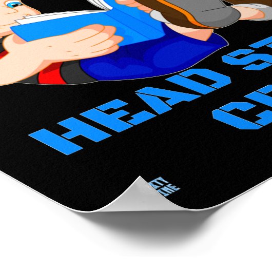 lustiges Poster "HEAD START CREW" (Ecke)