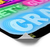 lustiges Poster "LET'S GLOW CRAZY" (Ecke)