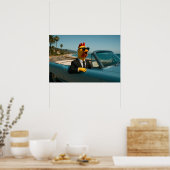 Lustiges Poster mit Gummihuhn (Küche)