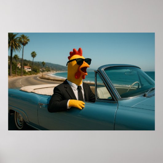 Lustiges Poster mit Gummihuhn (Vorne)