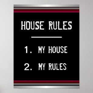 Lustiges Poster mit Hausregeln