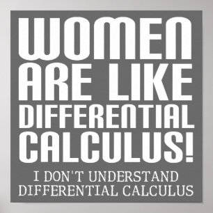 Lustiges Poster Schild Differentialrechnung für Fr