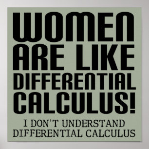 Lustiges Poster Schild Differentialrechnung für Fr