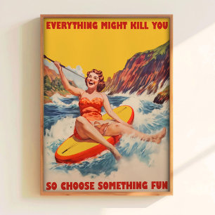 Lustiges Poster Sup Paddling Poster Retro Druck Pa