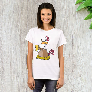 Lustiges Preishuhn mit goldenem Trophäe T-Shirt