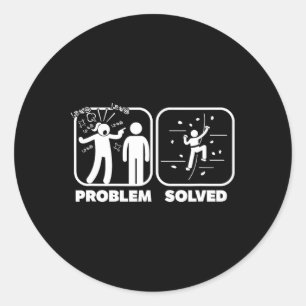 Lustiges Problem Gelöst Bouldertheme Runder Aufkleber