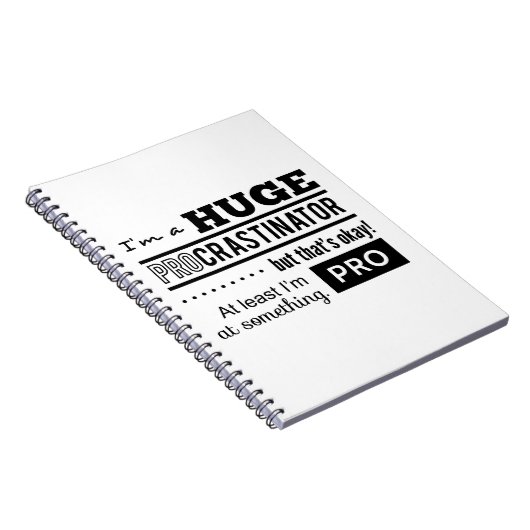 Lustiges Procrastinator-Zitat Notizblock (Rechte Seite)