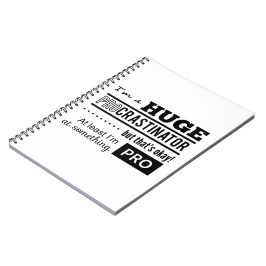 Lustiges Procrastinator-Zitat Notizblock (Linke Seite)