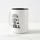 Lustiges Programmierer-Design Zweifarbige Tasse (Vorderseite Links)
