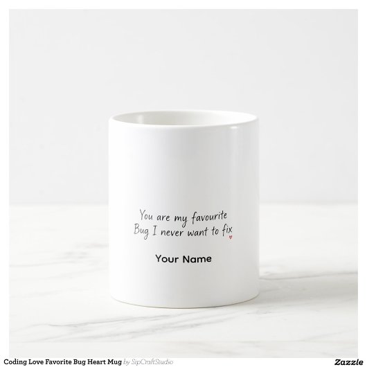 Lustiges Programmierergeschenk Bug personalisierte Kaffeetasse
