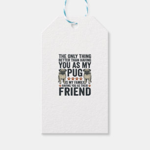 Lustiges Pug-Familienfreund Vintage-Gravur-Shirt D Geschenkanhänger