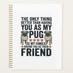 Lustiges Pug-Familienfreund Vintage-Gravur-Shirt D Planer