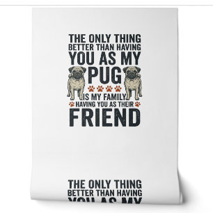 Lustiges Pug-Familienfreund Vintage Gravur T-Shirt Tapete