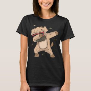 Lustiges Pug-Geschenk Dabbing-Welpe tanzender Hund T-Shirt