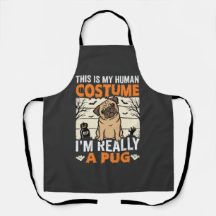 Lustiges Pug Halloween Kostümdesign für Menschen Schürze