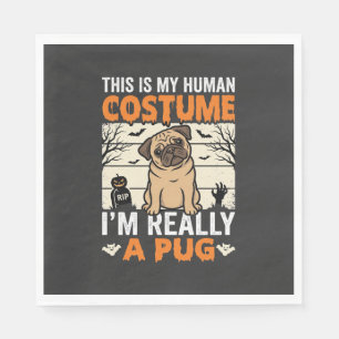 Lustiges Pug Halloween Kostümdesign für Menschen Serviette