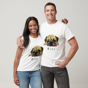 Lustiges Pug-Hund-T-Shirt Rizz T-Shirt