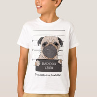 Lustiges Pug-Mugshot-Polizei-ID-Karten-Cartoon-Hun
