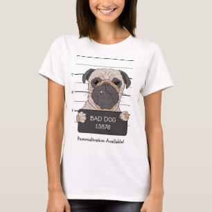 Lustiges Pug-Mugshot  T-Shirt