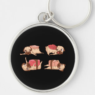 Lustiges Pugs Foodie Design Schlüsselanhänger
