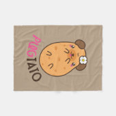 Lustiges Pugtato Fleecedecke (Vorderseite (Horizontal))