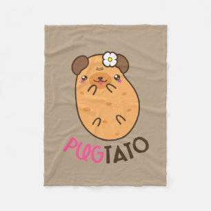 Lustiges Pugtato Fleecedecke