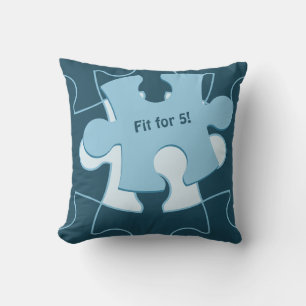 Lustiges Puzzle für Kinder Geburtstag "Fit für 5!" Kissen