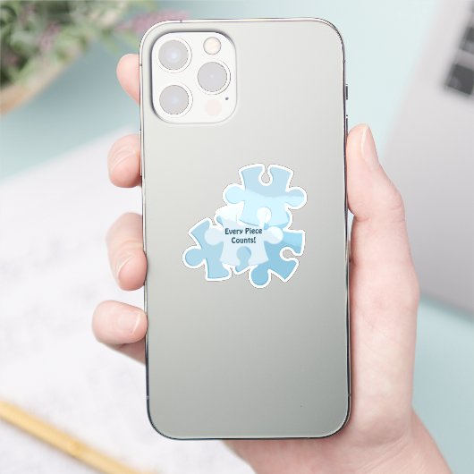 Lustiges Puzzle Geburtstags Blau Gefallen Aufkleber (Telefon)