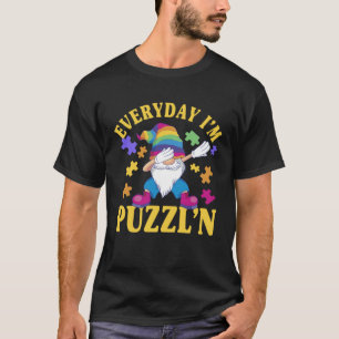 Lustiges Puzzle-Gnom-Kostüm Täglich bin ich verwir T-Shirt