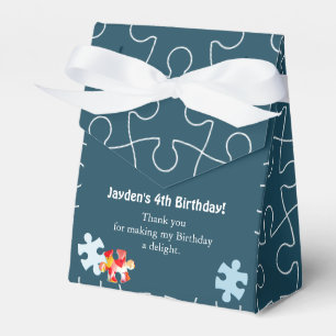 Lustiges Puzzle-Thema 4. Geburtstagsfeier Blau Dan Geschenkschachtel