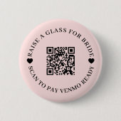 Lustiges QR-Code-Junggesellinnen-Abschied-Braut-De Button (Vorderseite)